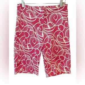 Melly M S 8 Pink Swirl Pattern Side Pickets Resortwear Athleisure Bermuda Shorts